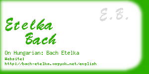 etelka bach business card